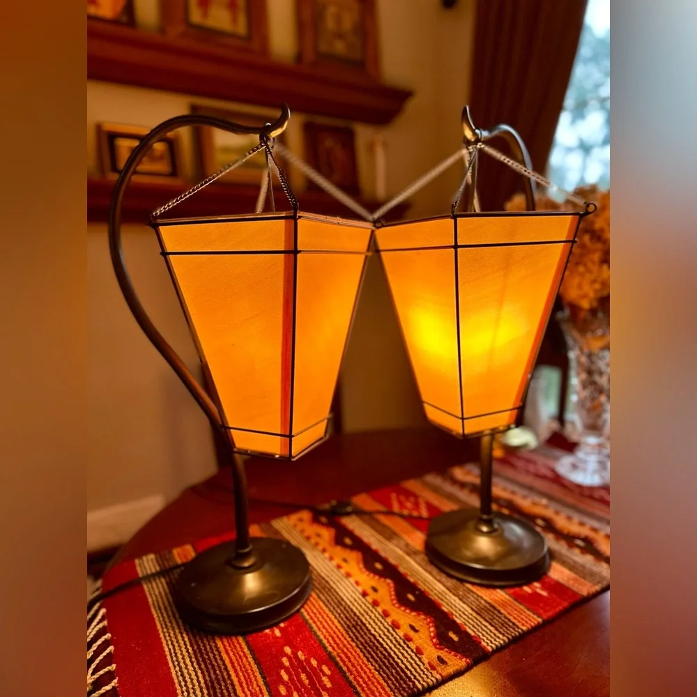 Pottery Barn Medina Style Rustic Table Lamps (Pair)